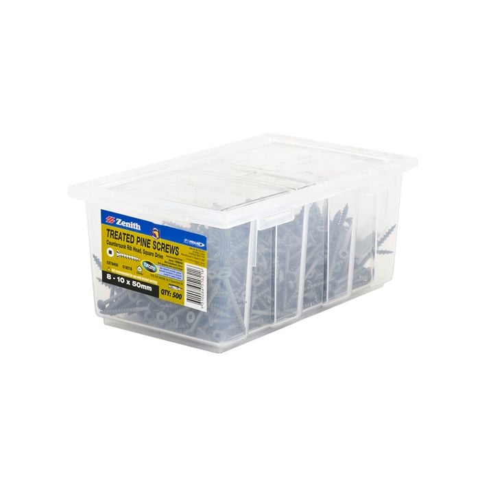 Zenith 8 - 10 x 50mm Tufcote Countersunk Rib Head Treated Pine Screws - 500 Pack
