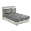 SOGA Wide Cross-Hatch Cover Protector with Pillow Covers King - Grey