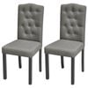 vidaXL 2x Dining Chair Dark Light High Back Fabric Kitchen Room Furniture Seat