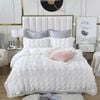Fabric Fantastic Ruffles Textured Jacquard Queen Size white Quilt/Doona/Duvet Cover Set