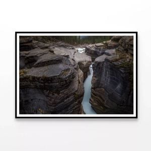 River Flows Over a Rocky Cliff   Print 100% Australian Made 120x90cm  (Poster)