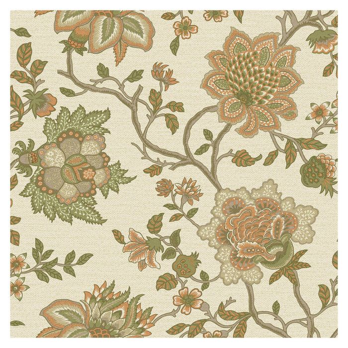 Regan Orange Sage Wallpaper 53cm x 10.05m