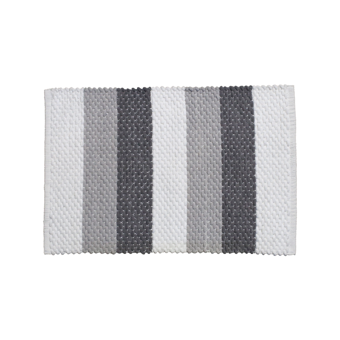 Softouch Regis Grey Stripe Polyester Bath Mat