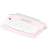 Retro Typewriter Bluetooth Wireless Keyboard Tablet Holder 84 Key - Pink