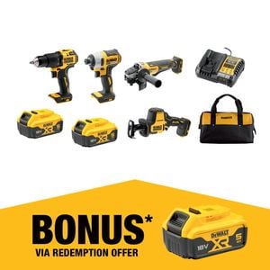DeWALT 18V XR 5.0Ah 4 Piece Combo Kit DCZ409P2-XE