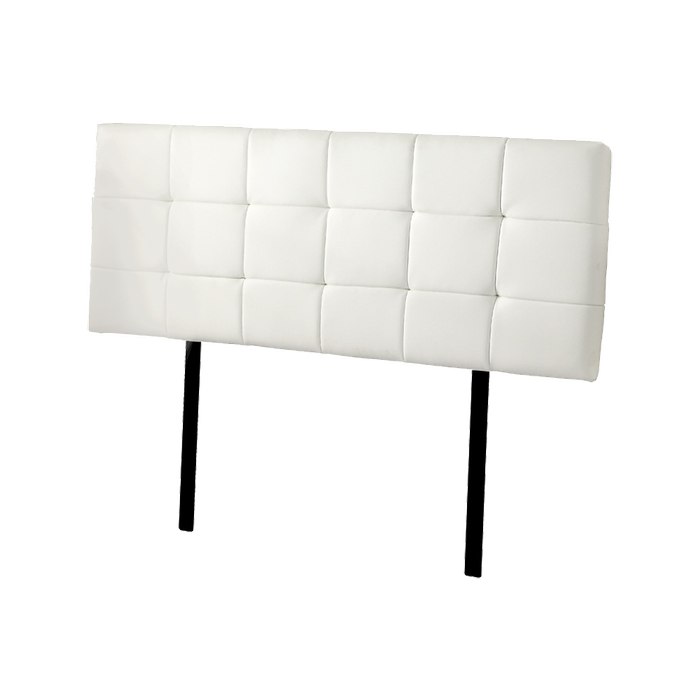 PU Leather Queen Bed Deluxe Headboard Bedhead - White