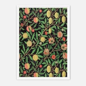 Galrie William Morris Fruit Garden Classic Floral Art Print for Home Decor, White Frame, A1 60 x 84cm (23 x 33inch)