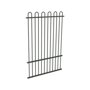 ProtectorAl 350 - 1200 x 1800mm Woodland Grey Aluminium Loop Top Pool Fence Panel With Mid Rail