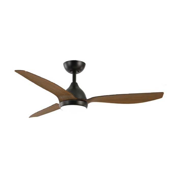 FanForce Revo Smart DC Ceiling Fan W/ LED Light & Remote 48in Black/Teak