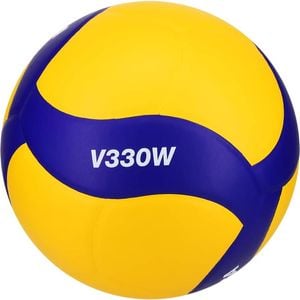 MIKASA V330W Indoor Volleyball | Blue/Yellow | Size 5 | Professional Club Game Ball