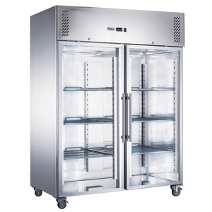FED-X S/S Two Full Glass Door Upright Freezer - XURF1410G2V