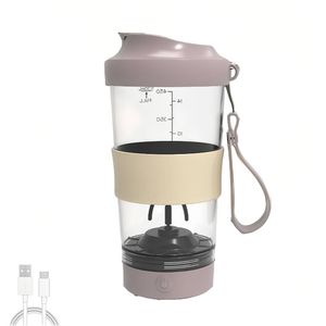 Catzon Electric Shaker Bottle With Silicone Sheath 530ml Rechargeable Bottom Detachable-pink