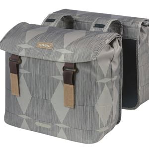 Basil Elegance Double Pannier Bag 40-49l Chateau Taupe Grey
