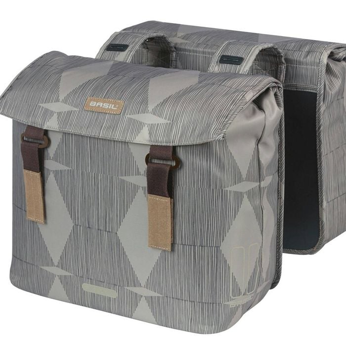 Basil Elegance Double Pannier Bag 40-49l Chateau Taupe Grey