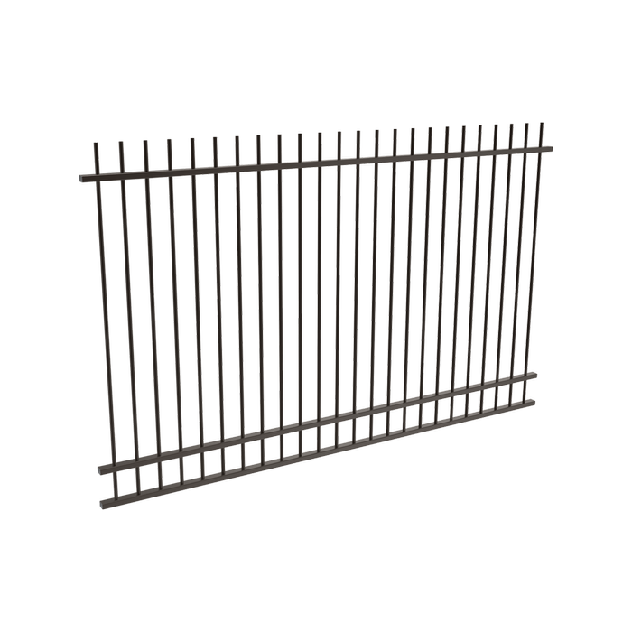 ProtectorAl 1201 - 2399 x 1500mm Black Aluminium Picket Top Pool Fence Panel With Mid Rail
