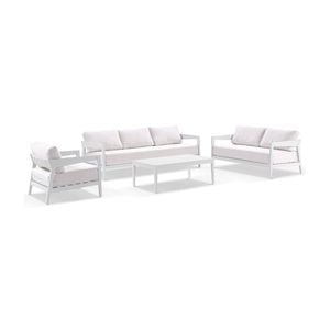 Bronte 3+2+1 Outdoor Lounge Setting with Coffee Table White