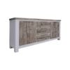 Plumeria Buffet Table 200cm 2 Door 3 Drawer Solid Acacia Timber - White Brush