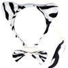ZEBRA EARS HEADBAND w Bow Tail Animal Costume Halloween Party Hair Accessory