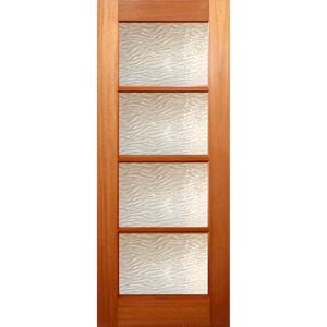Woodcraft 2040 x 820 x 40mm Entrance Door Lauren Wave Safety Glass