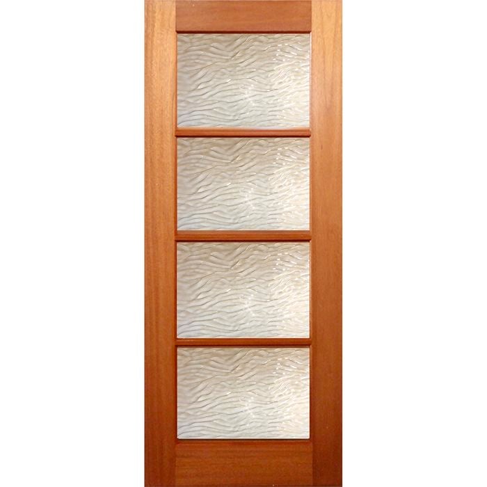 Woodcraft 2040 x 820 x 40mm Entrance Door Lauren Wave Safety Glass