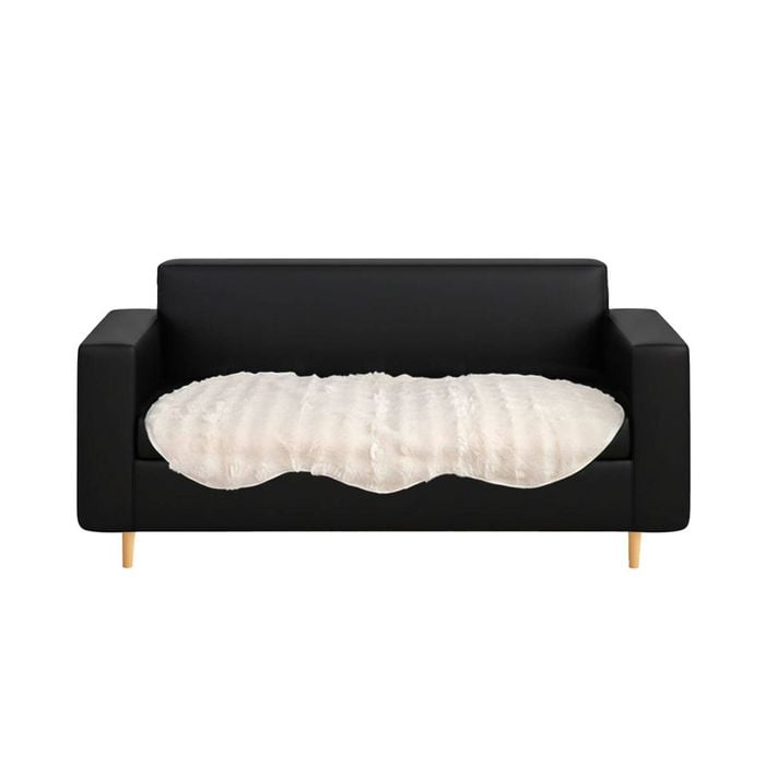 SOGA Three-seater White Faux Fur Throw Blanket 90x210cm Polyester
