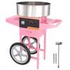 Vevor 82x51.8x10.50cm Commercial Cotton Candy Machine Pink with Cart Sugar Floss Maker
