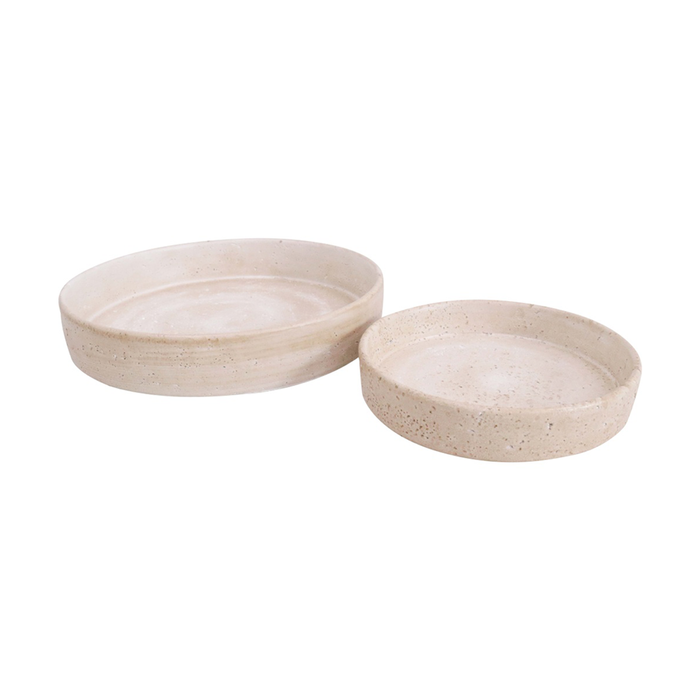 2pc Lvd Sardinia Cement Serving Tray Set Home/bathroom Decor 33x33x6cm