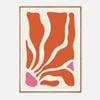 Galrie Vibrant Abstract Orange and Pink Minimalist Art Print for Modern Decor, Wood Frame, 50 x 70cm (20 x 28inch)