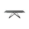 Raimon Furniture Odette Rectangular Dining Table 210cm - Black Metal Frame - Shadow Grey Ceramic