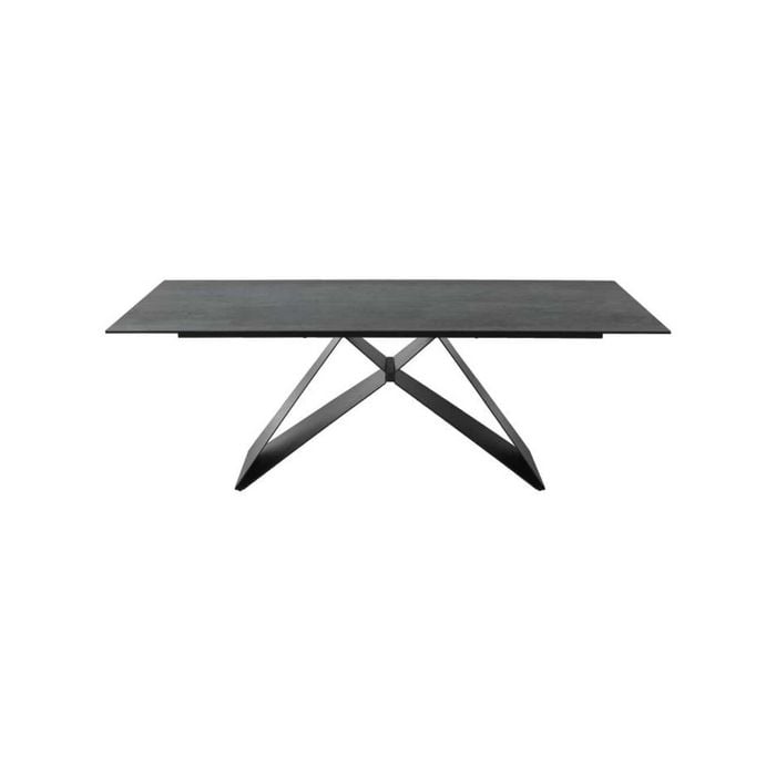 Raimon Furniture Odette Rectangular Dining Table 210cm - Black Metal Frame - Shadow Grey Ceramic