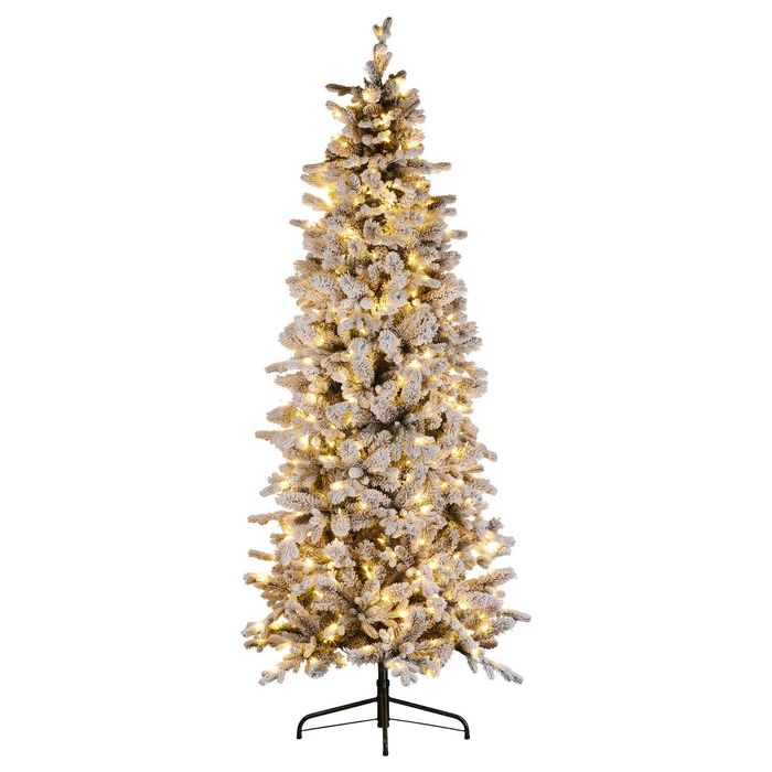 Christabelle Snowy Dorchester Pencil 2.3m 7.5ft Christmas Tree Pine Cone LED