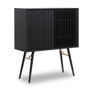 ASLOG 90cm Tall Sideboard Modern Furniture - Black