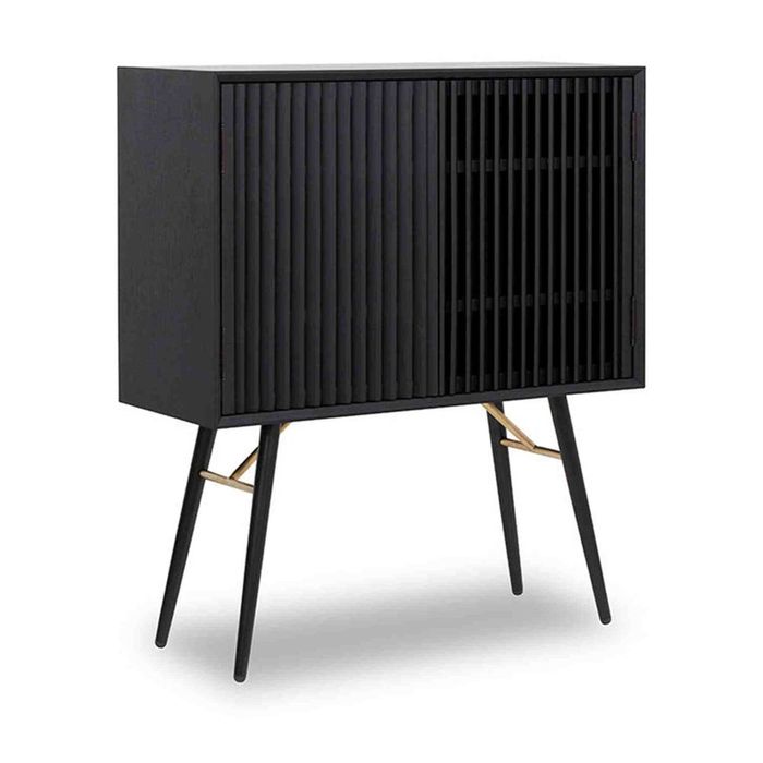 ASLOG 90cm Tall Sideboard Modern Furniture - Black