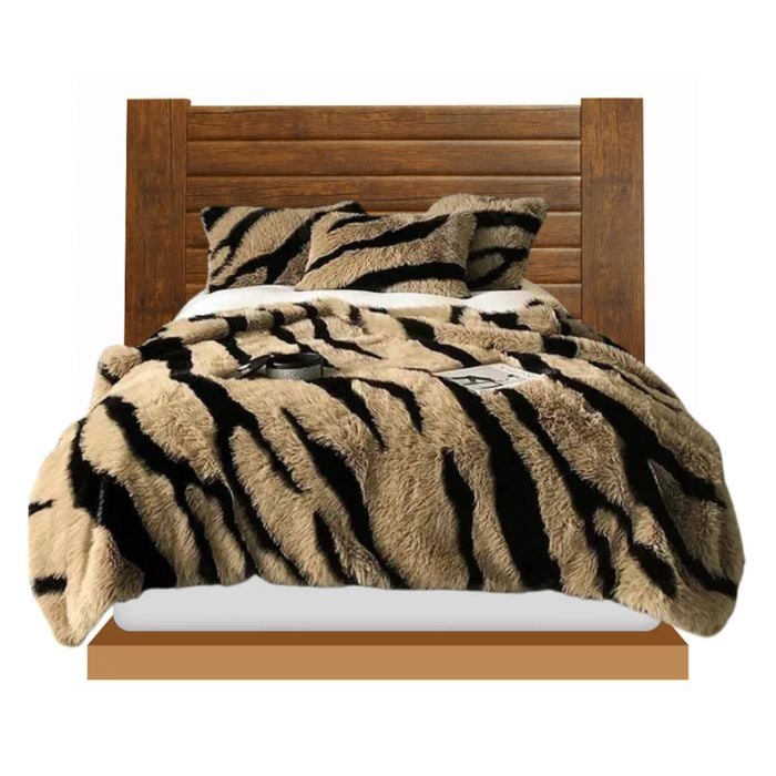 Anycozy Throw Blanket 100×160cm Brown Zebra Plush Fur Soft Warm