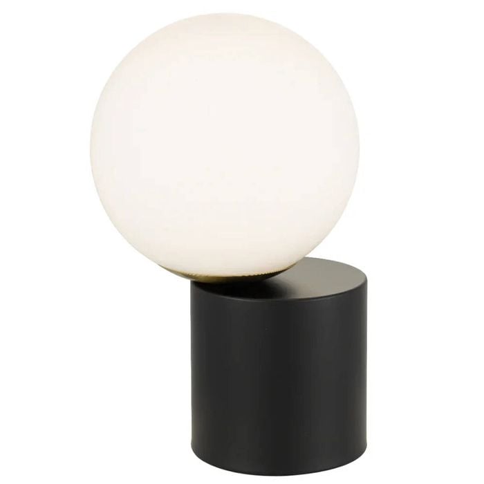 Telbix Setra Modern Table Desk Lamp Light Glass Metal Black Matte