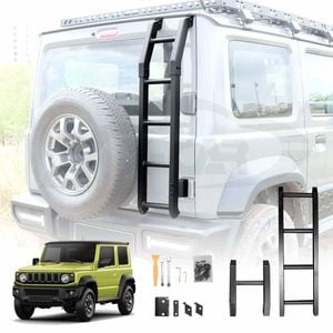 Rear Ladder for Suzuki Jimny 3-Door 2018-Onwards Protective Frame Tailgate Rack Aluminum Alloy Black