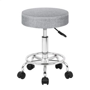 ALFORDSON Salon Stool Fabric Light Grey