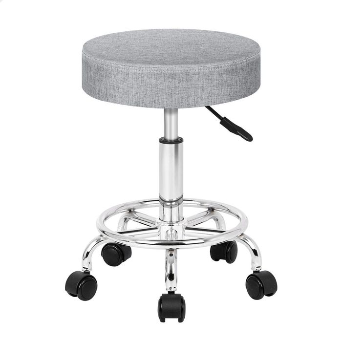 ALFORDSON Salon Stool Fabric Light Grey