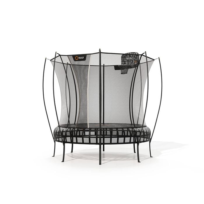VULY Thunder 2 Medium 10ft Springless Trampoline with Enclosure - Round Kids Trampolines Bundle With Basketball Hoop