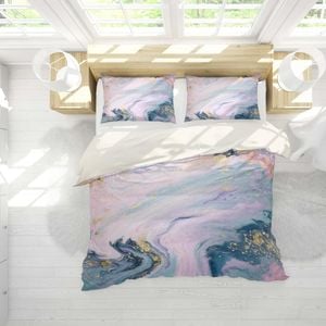 3D Purple Marble Texture Quilt Cover Set Bedding Set Pillowcases 115