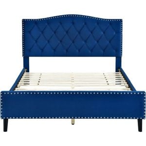 Jessie Double Bed Frame - Velvet Navy Blue