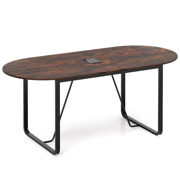Costway 180cm Conference Table Oval Meeting Table 10 People