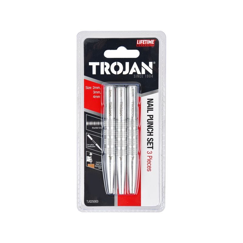 Trojan 3 Piece Nail Punch Set