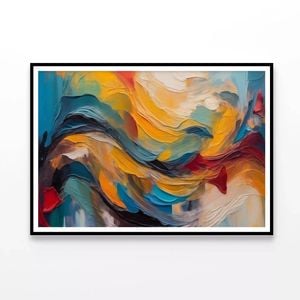 Blue White Yellow Wall Art  Print 100% Australian Made 120x90cm  (poster)
