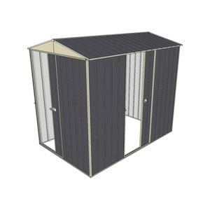 Build-a-Shed 1.5 x 2.3 x 2.3m Narrow Front Gable Dual Single Sliding Door Shed - Grey