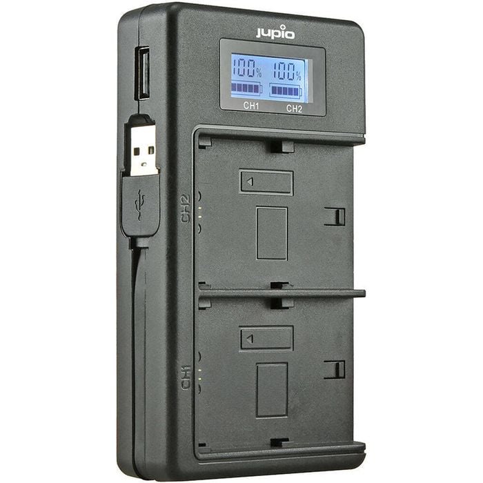 Jupio Dedicated Duo USB Charger w/ LCD For Canon LP-E17 Batteries