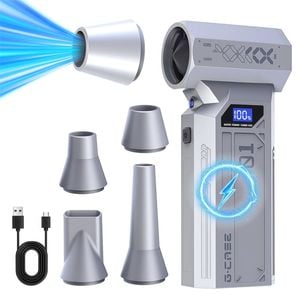 Catzon 4 Speeds Compressed Air Duster 120000RPM Mini Turbo Violent Fan-Silver