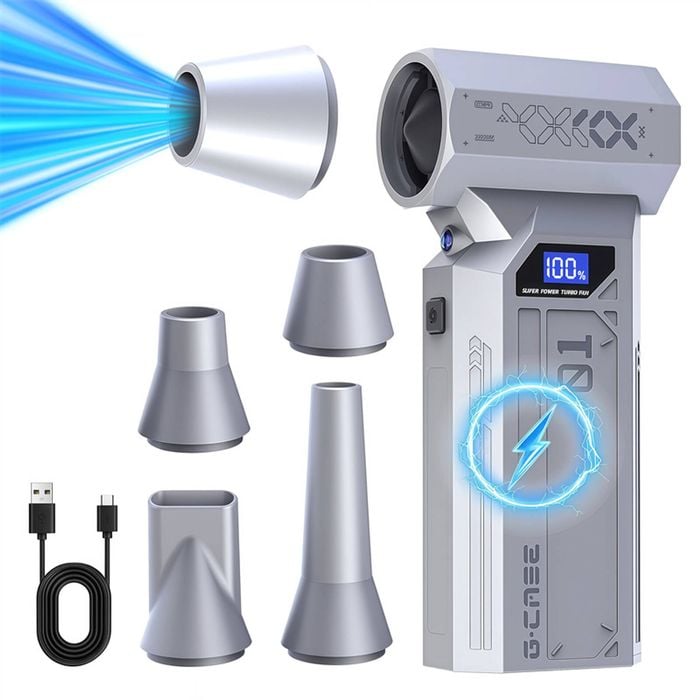 Catzon 4 Speeds Compressed Air Duster 120000RPM Mini Turbo Violent Fan-Silver