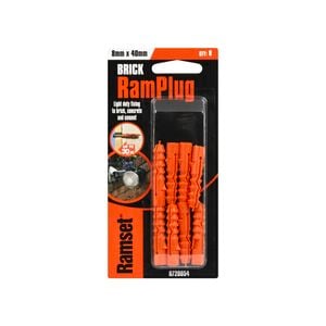 Ramset 8 x 40mm Nylon RamPlug Anchor - 8 Pack