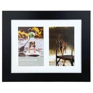 Frankie & Me Wooden Collage 4x6'' Double Picture Frame Home/Office Decor Black